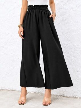 BBJ Los Angeles Crepe Soft Knit High Rise Wide Leg Trousers NWT
